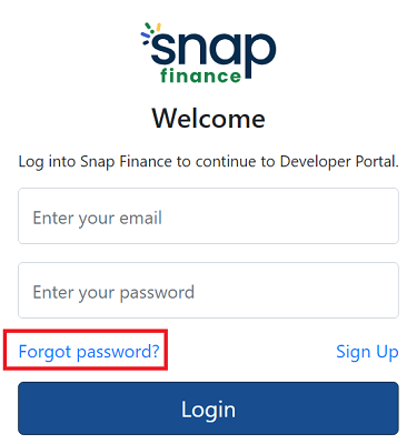 Image for devportal login page