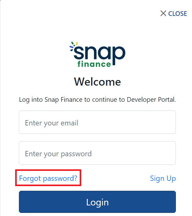 Image for devportal login page