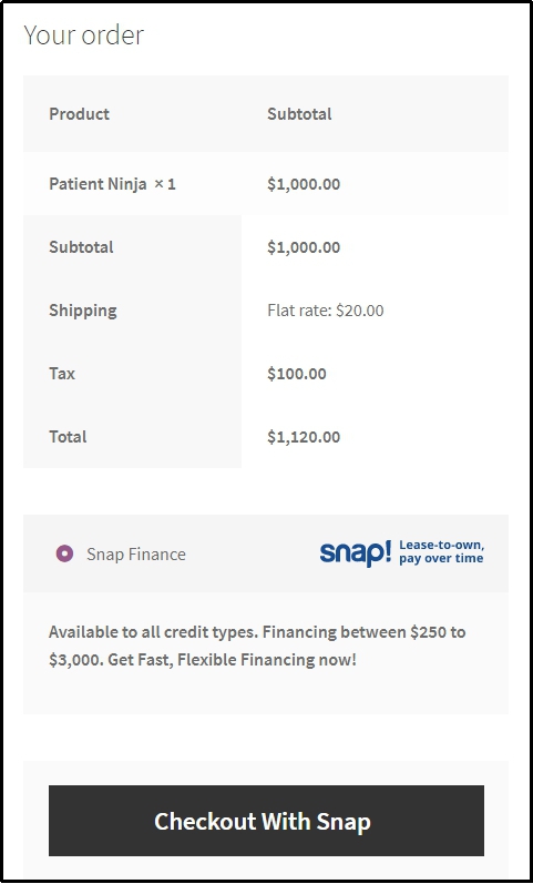 Developers | Snap Finance » Woocommerce