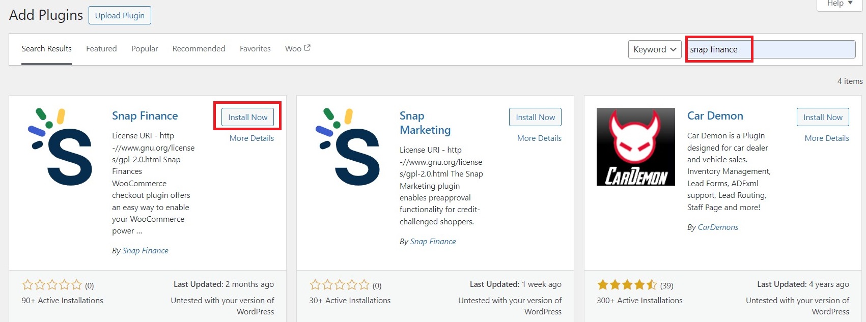 Image for Search Snap finance Plugin